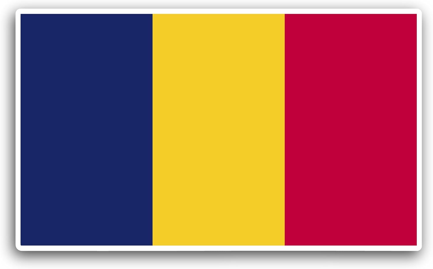 2 (Pieces) 3" and 5" Chad Flag Sticker, Waterproof Vinyl Decals for Many Purpose Like Cars, Trucks, Laptops, Phones, Windows and More