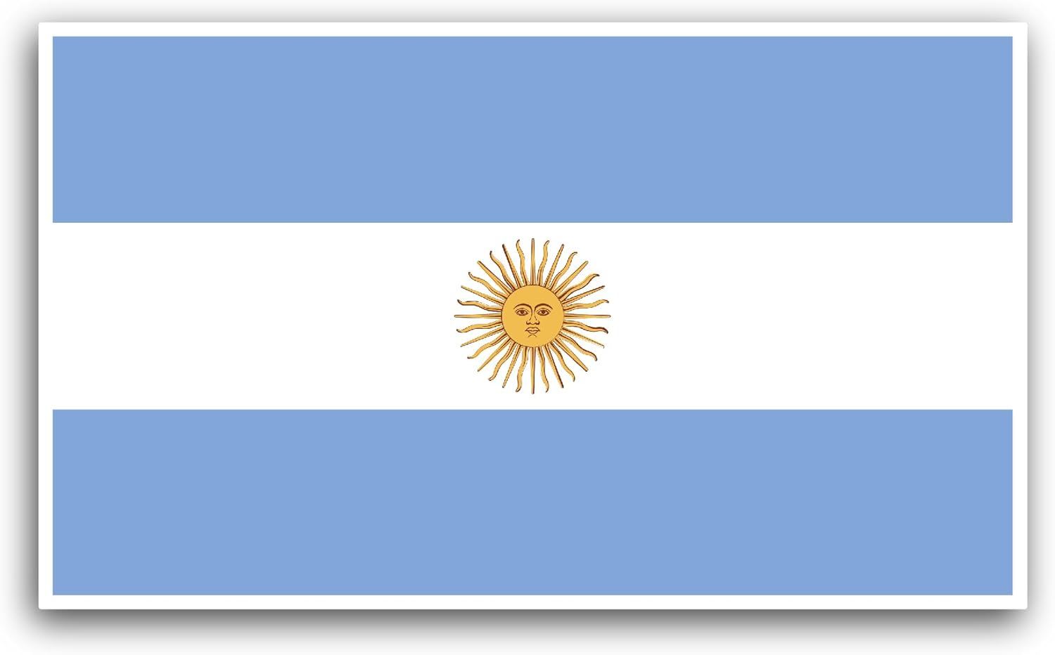 2 (Pieces) 3" and 5" Argentina Flag Sticker, Waterproof Vinyl Decals for Many Purpose Like Cars, Trucks, Laptops, Phones, Windows and More