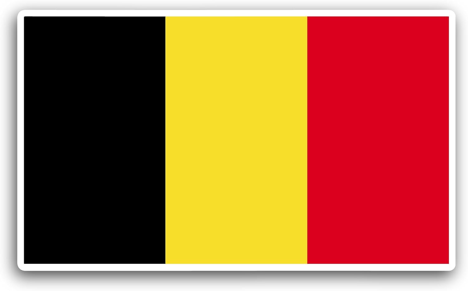 2 (Pieces) 3" and 5" Belgium Flag Sticker, Waterproof Vinyl Decals for Many Purpose Like Cars, Trucks, Laptops, Phones, Windows and More