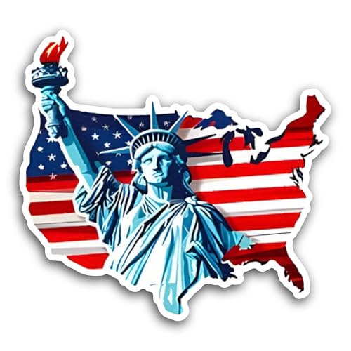 2 (Pieces) 3" and 5" Liberty Statue Sticker, Waterproof Vinyl Decals for Many Purpose Like Cars, Tru