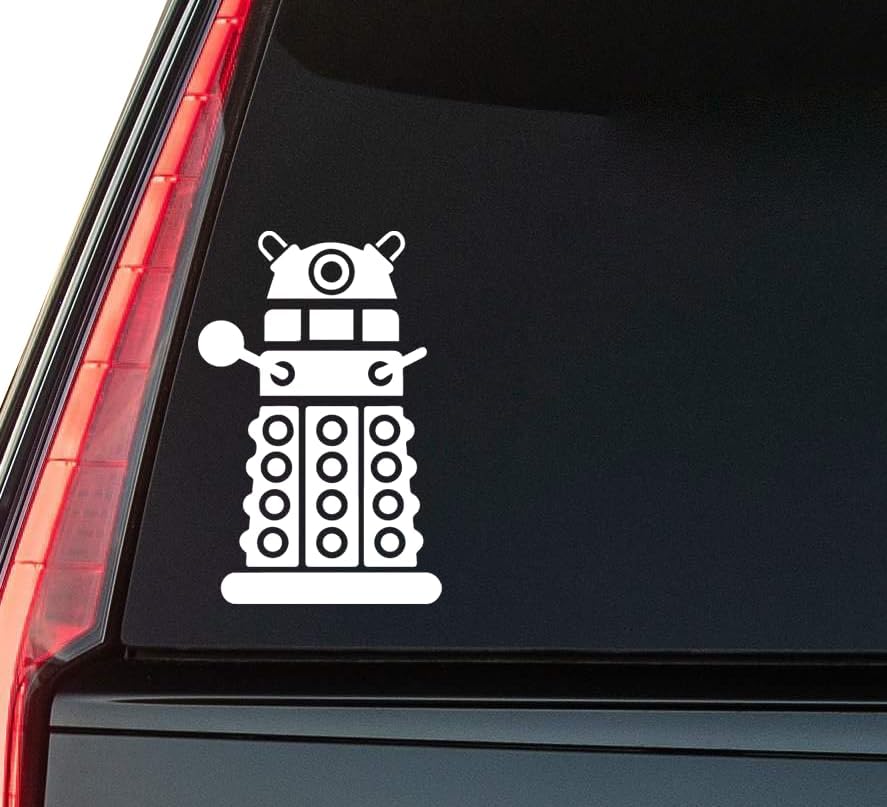 Doctor Wh0 Window Vinyl Decal Sticker 6" (White), Waterproof Vinyl Decals for Many Purpose Like Cars, Trucks, Laptops, Phones, Windows and More