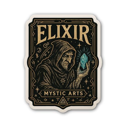 2 (Pieces) 3" and 5" Elixir Sticker, Waterproof Vinyl Decals for Many Purpose Like Cars, Trucks, Lap