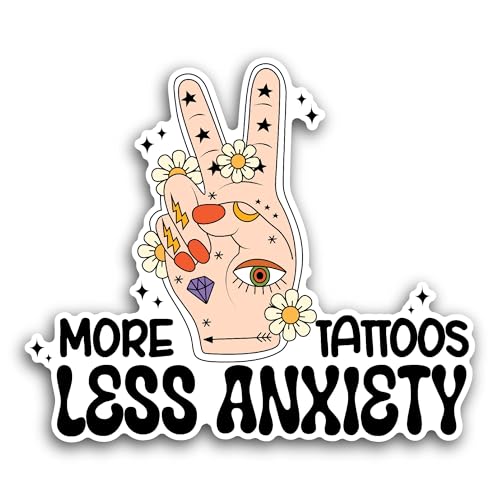 2 (Pieces) 3" and 5" More Tattoos Sticker, Waterproof Vinyl Decals for Many Purpose Like Cars, Truck