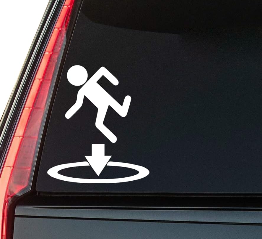 Exit Sign Window Vinyl Decal Sticker 6" (White), Waterproof Vinyl Decals for Many Purpose Like Cars, Trucks, Laptops, Phones, Windows and More