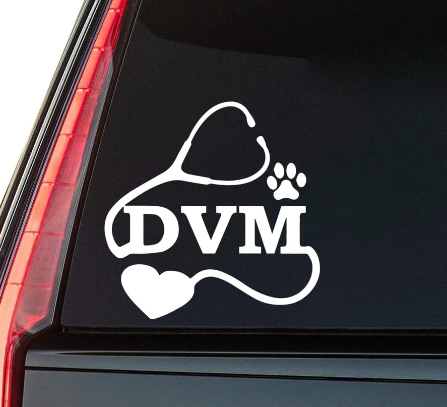 DVM Window Vinyl Decal Sticker 6" (White), Waterproof Vinyl Decals for Many Purpose Like Cars, Trucks, Laptops, Phones, Windows and More