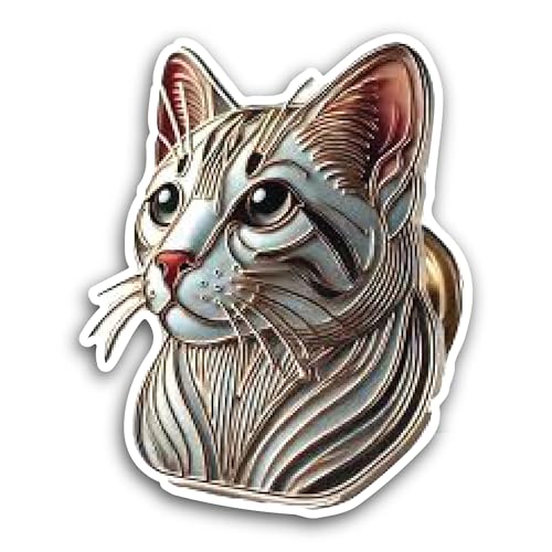 2 (Pieces) 3" and 5" Cat Sticker, Waterproof Vinyl Decals for Many Purpose Like Cars, Trucks, Laptop
