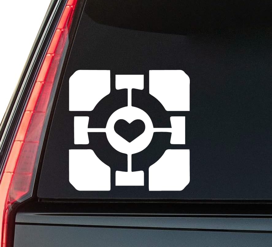 Cubic Icon Window Vinyl Decal Sticker 6" (White), Waterproof Vinyl Decals for Many Purpose Like Cars, Trucks, Laptops, Phones, Windows and More