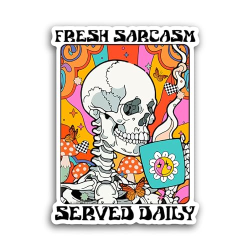 2 (Pieces) 3" and 5" Fresh Sarcasm Sticker, Waterproof Vinyl Decals for Many Purpose Like Cars, Truc