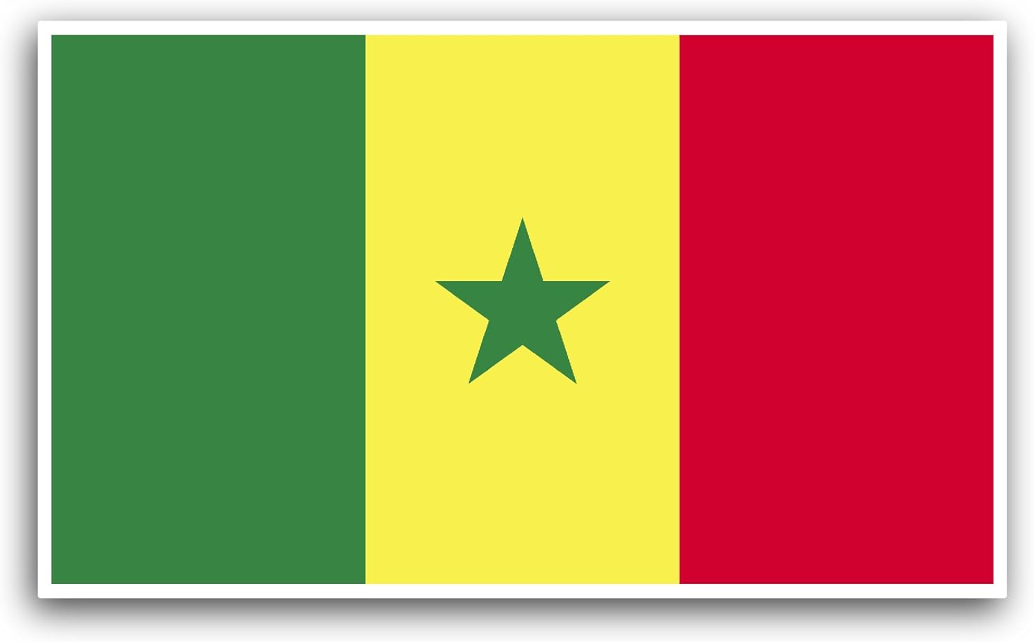 2 (Pieces) 3" and 5" Senegal Flag Sticker, Waterproof Vinyl Decals for Many Purpose Like Cars, Trucks, Laptops, Phones, Windows and More