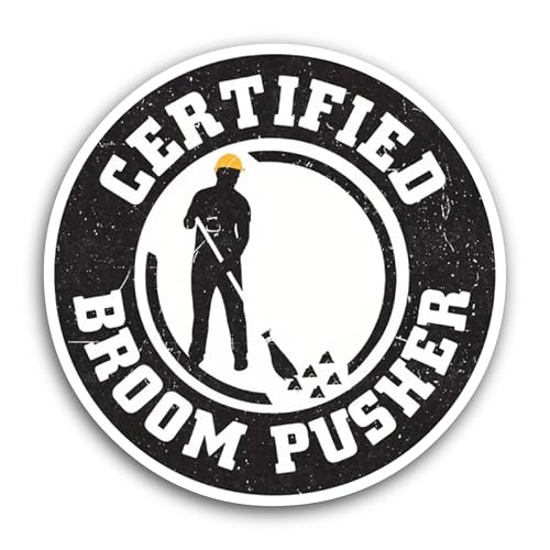 2 (Pieces) 3" and 5" Broom Pusher Sticker, Waterproof Vinyl Decals for Many Purpose Like Cars, Truck