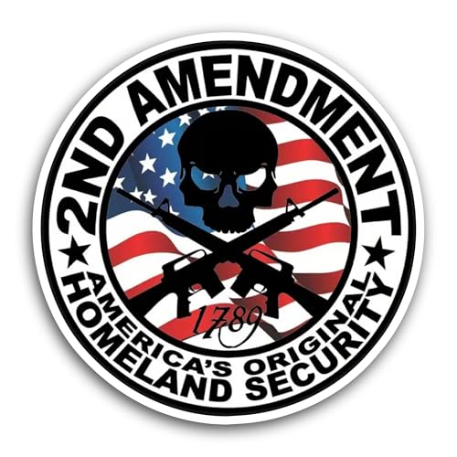 2 (Pieces) 3" and 5" 2ND Amendment Sticker, Waterproof Vinyl Decals for Many Purpose Like Cars, Truc