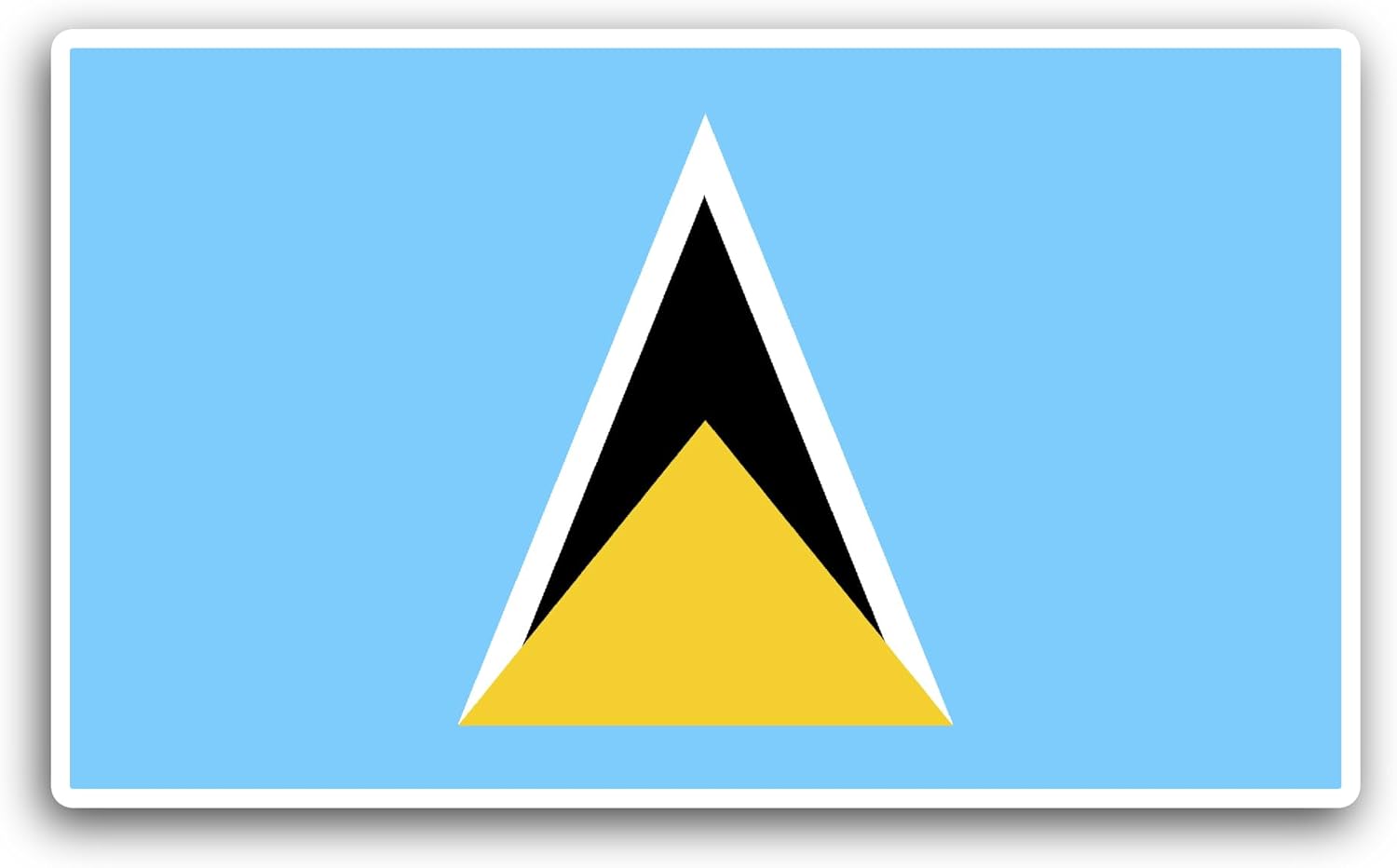 2 (Pieces) 3" and 5" Saint Lucia Flag Sticker, Waterproof Vinyl Decals for Many Purpose Like Cars, Trucks, Laptops, Phones, Windows and More