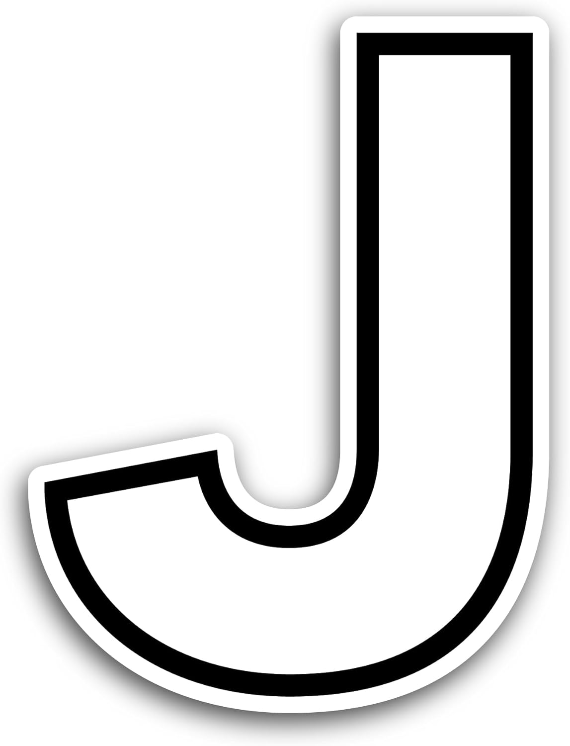 2 (Pieces) 3" and 5" Letter J Sticker, Waterproof Vinyl Decals for Many Purpose Like Cars, Trucks, Laptops, Phones, Windows and More
