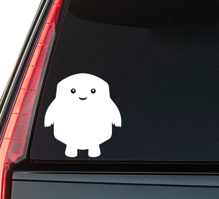 Cute White Toy Window Vinyl Decal Sticker 6" (White), Waterproof Vinyl Decals for Many Purpose Like Cars, Trucks, Laptops, Phones, Windows and More