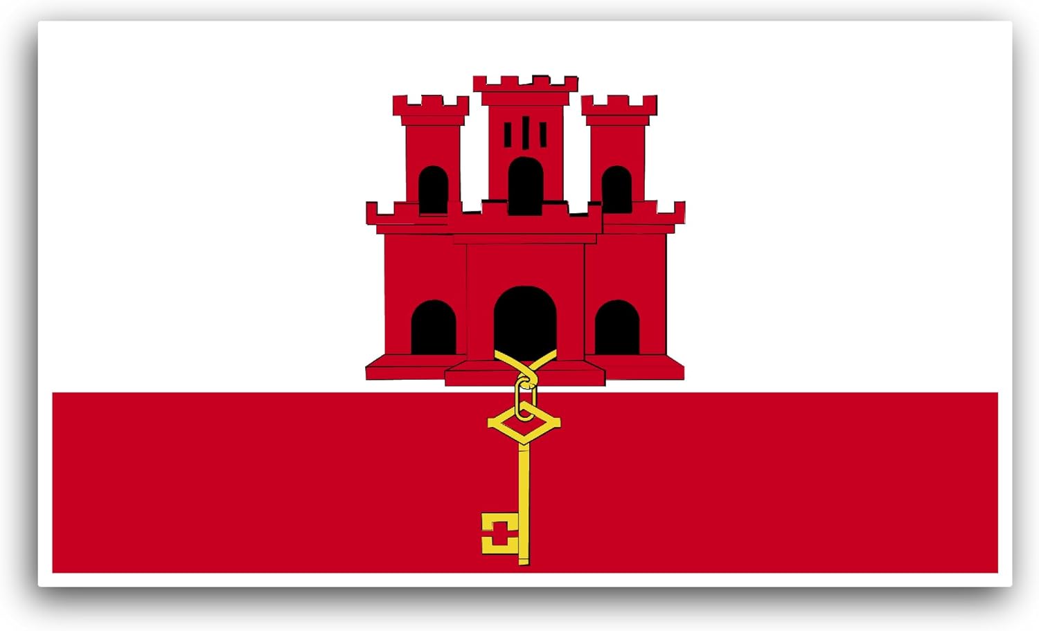 2 (Pieces) 3" and 5" Gibraltar Flag Sticker, Waterproof Vinyl Decals for Many Purpose Like Cars, Trucks, Laptops, Phones, Windows and More