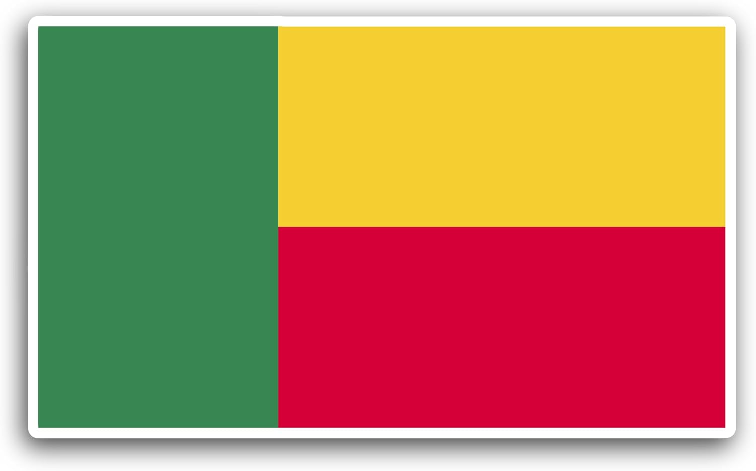 2 (Pieces) 3" and 5" Benin Flag Sticker, Waterproof Vinyl Decals for Many Purpose Like Cars, Trucks, Laptops, Phones, Windows and More