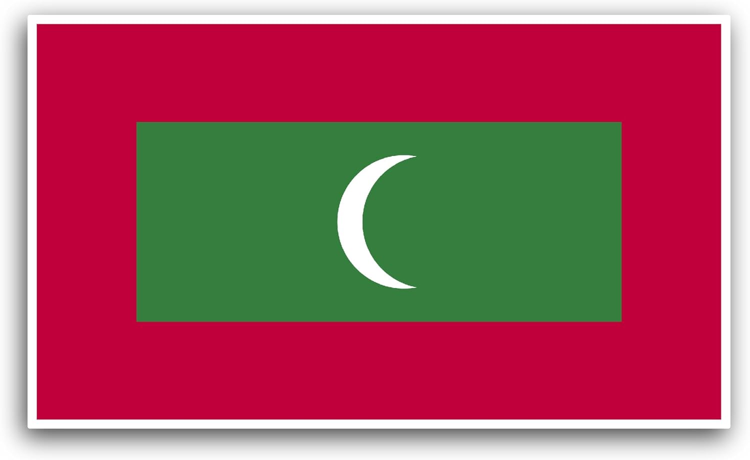 2 (Pieces) 3" and 5" Maldives Flag Sticker, Waterproof Vinyl Decals for Many Purpose Like Cars, Trucks, Laptops, Phones, Windows and More