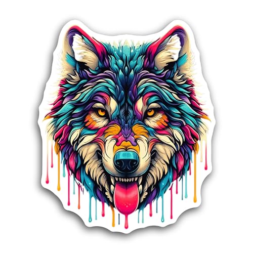 2 (Pieces) 3" and 5" Wolf Head Sticker, Waterproof Vinyl Decals for Many Purpose Like Cars, Trucks, 
