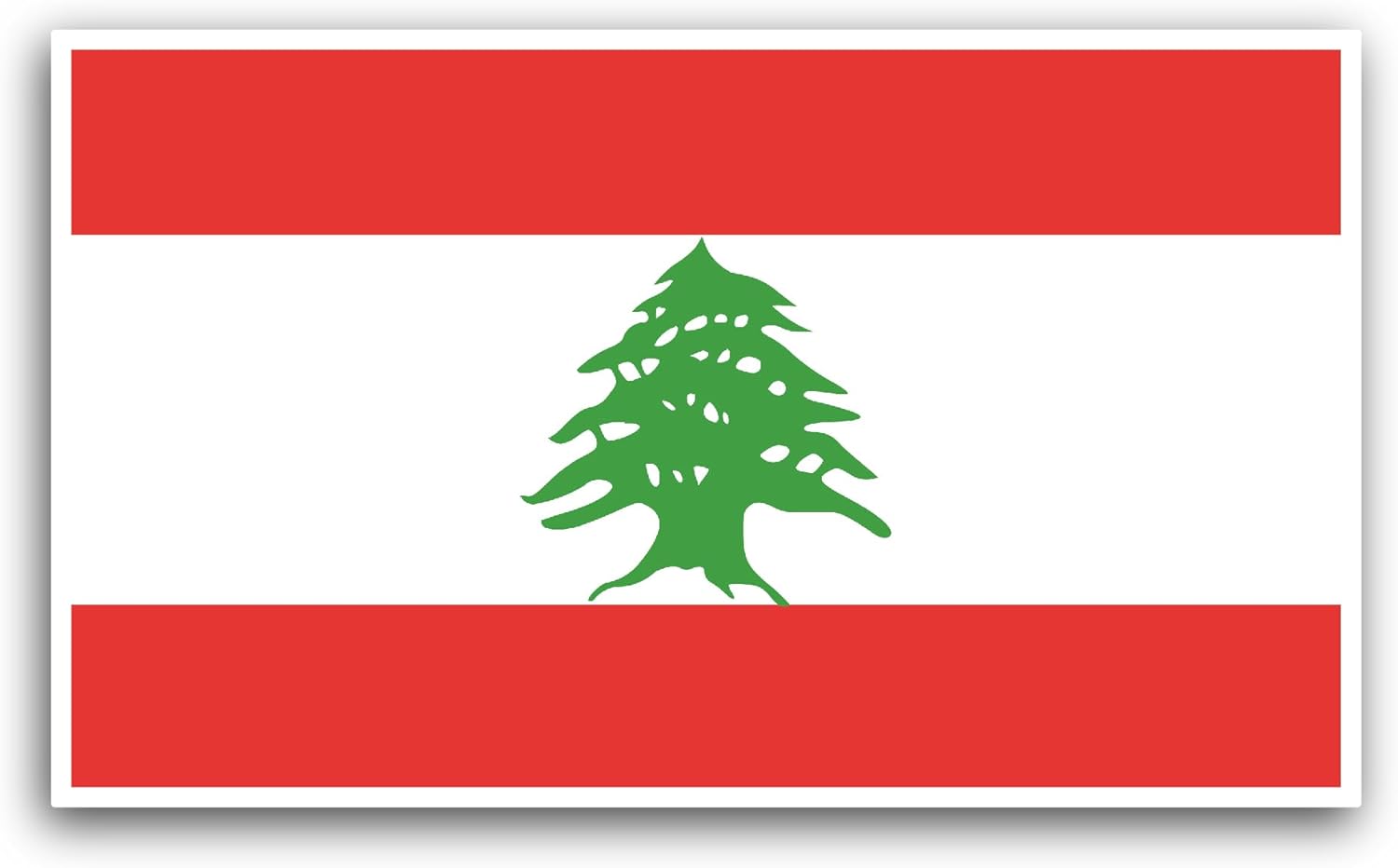 2 (Pieces) 3" and 5" Lebanon Flag Sticker, Waterproof Vinyl Decals for Many Purpose Like Cars, Trucks, Laptops, Phones, Windows and More