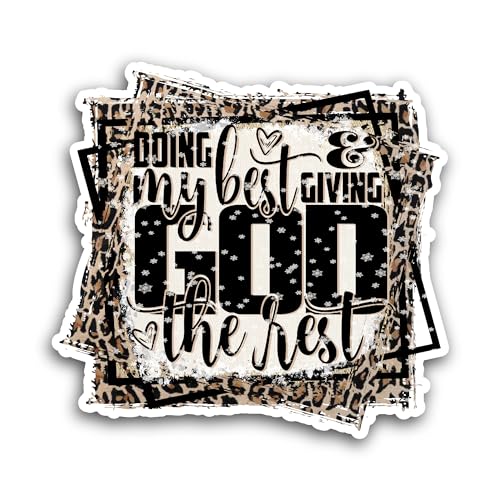 2 (Pieces) 3" and 5" Doing My Best Sticker, Waterproof Vinyl Decals for Many Purpose Like Cars, Truc
