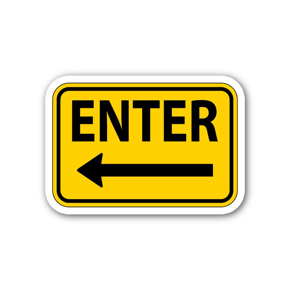 2 (Pieces) 3" and 5" Enter Sign Symbol Sticker, Waterproof Vinyl Decals for Many Purpose Like Cars, 