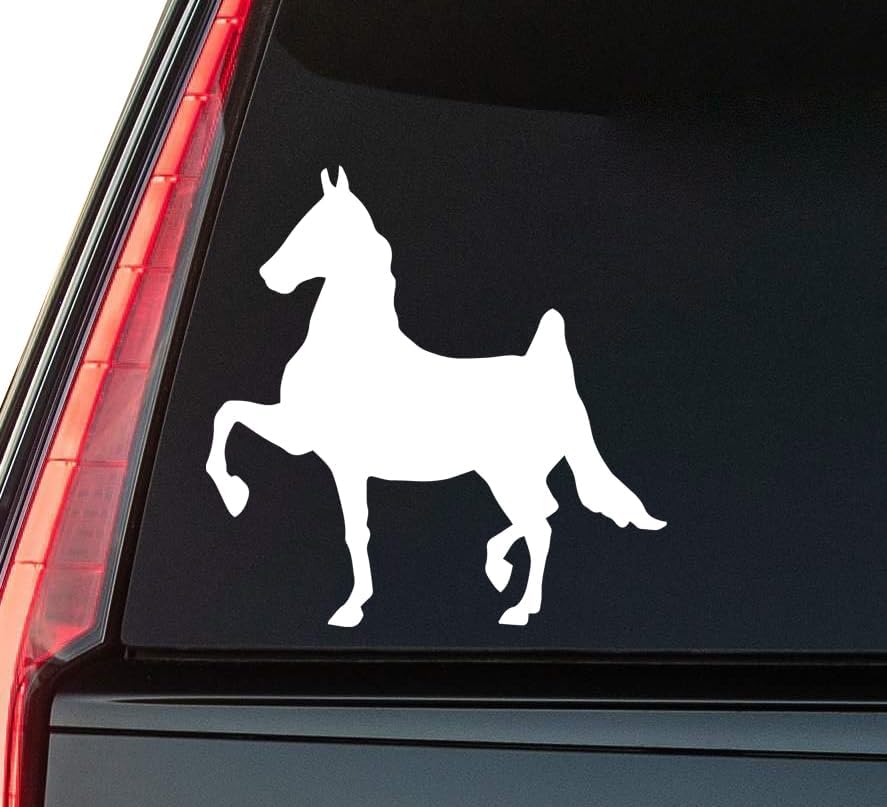 American Saddlebred Window Vinyl Decal Sticker 6" (White), Waterproof Vinyl Decals for Many Purpose Like Cars, Trucks, Laptops, Phones, Windows and More
