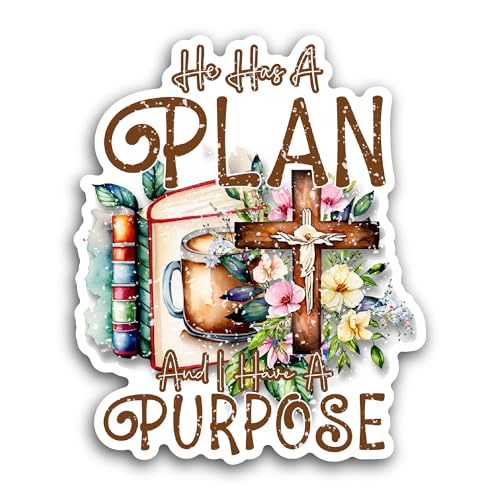 2 (Pieces) 3" and 5" He Has A Plan Sticker, Waterproof Vinyl Decals for Many Purpose Like Cars, Truc