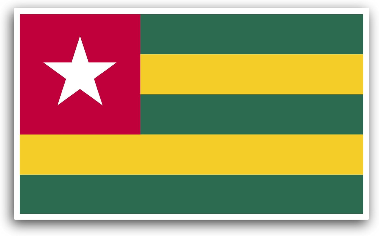 2 (Pieces) 3" and 5" Togo Flag Sticker, Waterproof Vinyl Decals for Many Purpose Like Cars, Trucks, Laptops, Phones, Windows and More