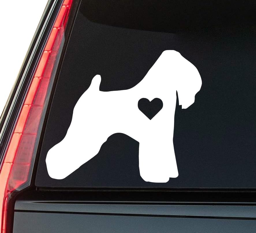 Terrier Little Heart Window Vinyl Decal Sticker 6" (White), Waterproof Vinyl Decals for Many Purpose Like Cars, Trucks, Laptops, Phones, Windows and More