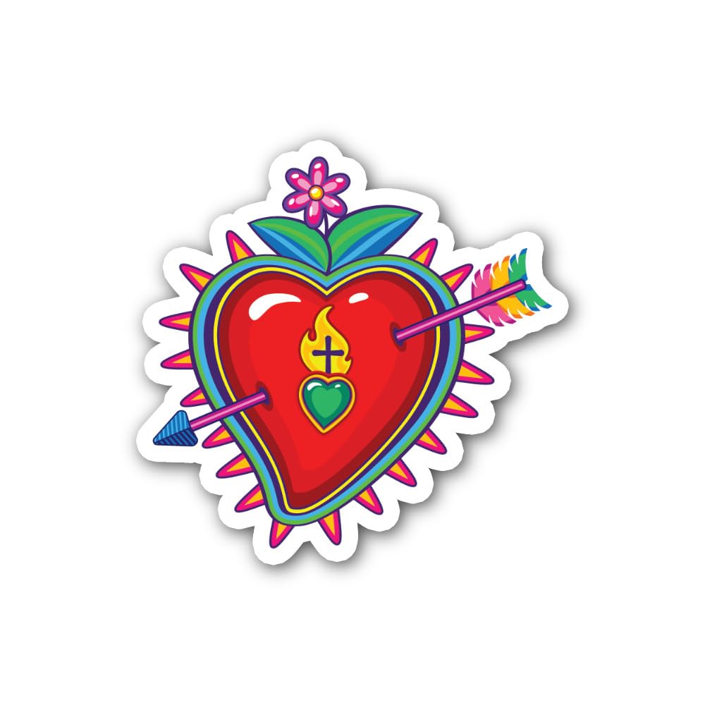 2 (Pieces) 3" and 5" Soccer Play with Heart Slogan Sticker, Waterproof Vinyl Decals for Many Purpose