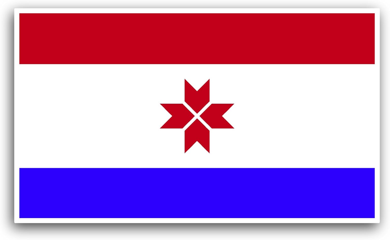 2 (Pieces) 3" and 5" Mordovia Flag Sticker, Waterproof Vinyl Decals for Many Purpose Like Cars, Trucks, Laptops, Phones, Windows and More