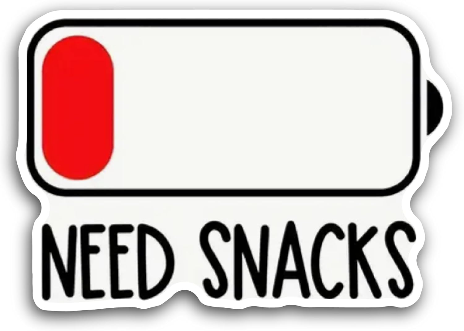 2 (Pieces) 3" and 5" Need Snacks Sticker, Waterproof Vinyl Decals for Many Purpose Like Cars, Trucks, Laptops, Phones, Windows and More