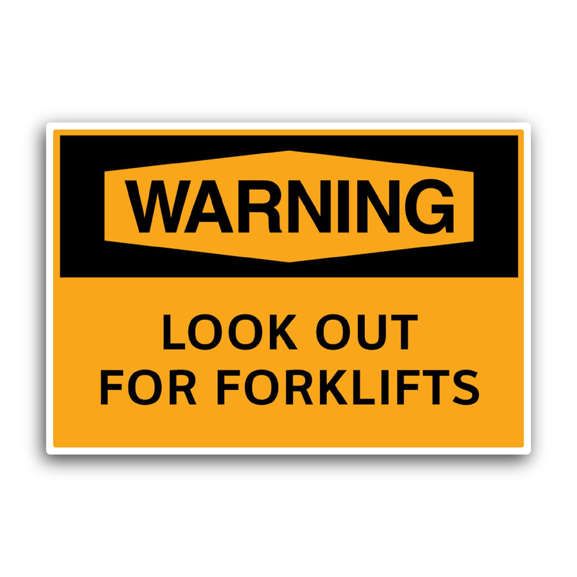 2 (Pieces) 3" and 5" Warning Look Out for Sticker, Waterproof Vinyl Decals for Many Purpose Like Car