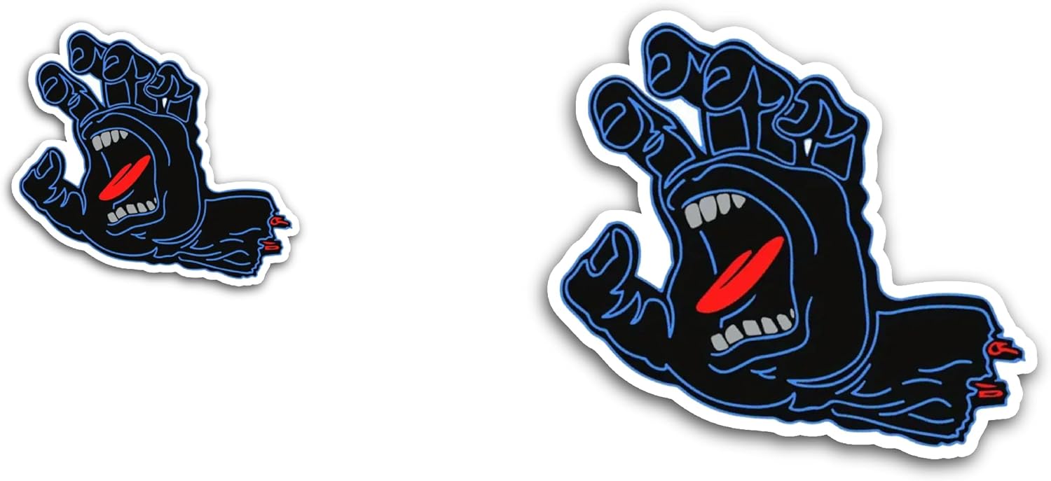 2 (Pieces) 3" and 5" Screaming Zombie Hand Sticker, Waterproof Vinyl Decals for Many Purpose Like Cars, Trucks, Laptops, Phones, Windows and More