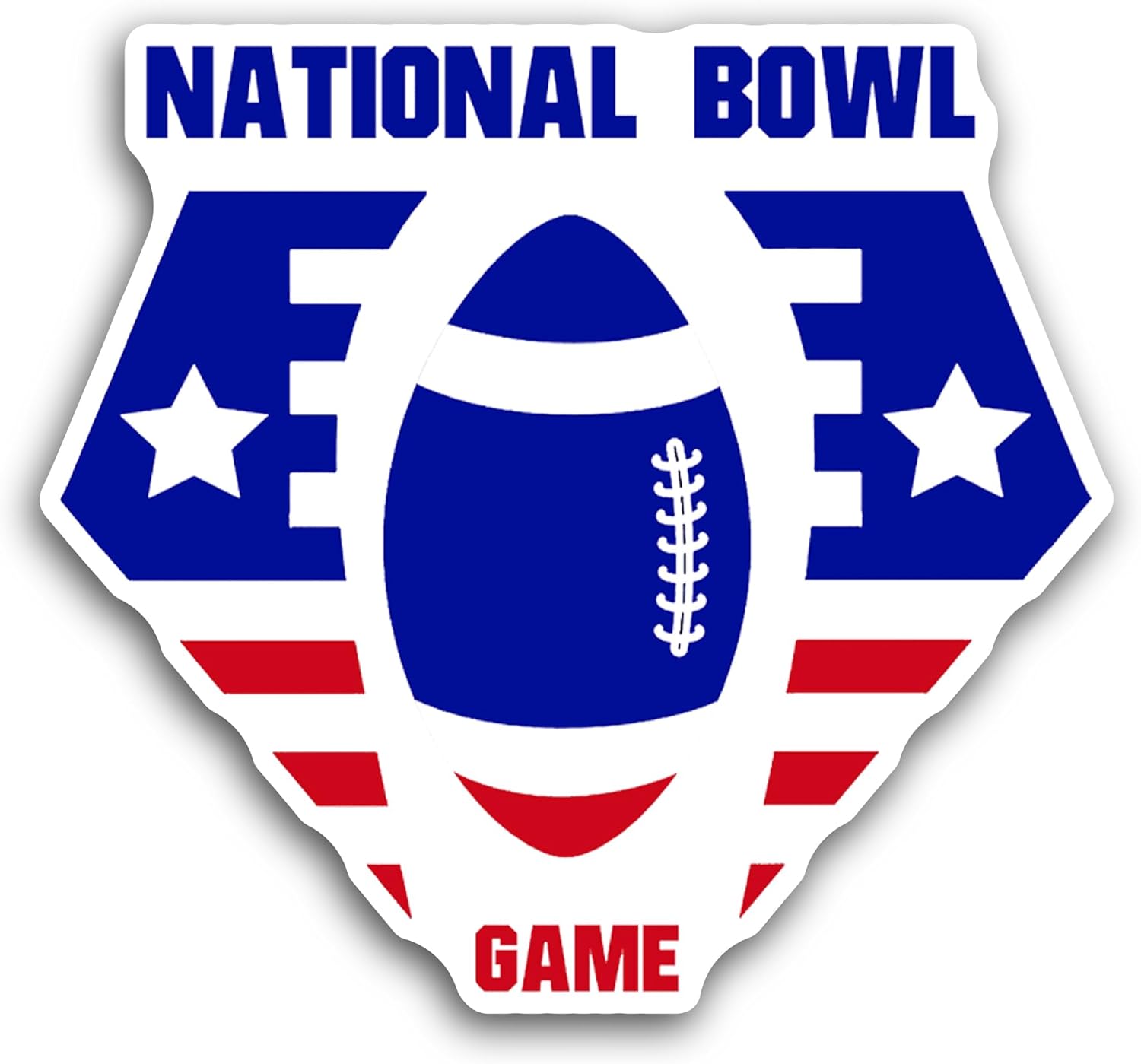 2 (Pieces) 3" and 5" National B0wl Game Sticker, Waterproof Vinyl Decals for Many Purpose Like Cars, Trucks, Laptops, Phones, Windows and More