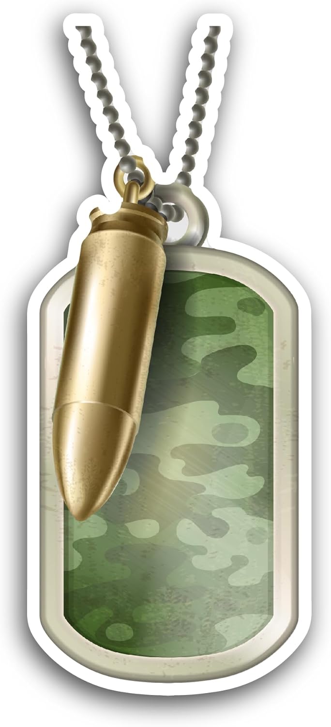 2 (Pieces) 3" and 5" Camouflage Metal Tag Sticker, Waterproof Vinyl Decals for Many Purpose Like Cars, Trucks, Laptops, Phones, Windows and More