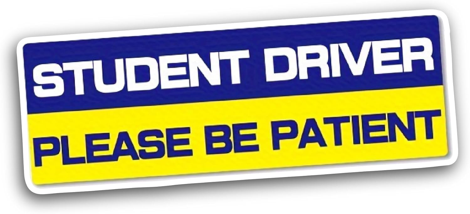 2 (Pieces) 3" and 5" Please Be Patient Sticker, Waterproof Vinyl Decals for Many Purpose Like Cars, Trucks, Laptops, Phones, Windows and More