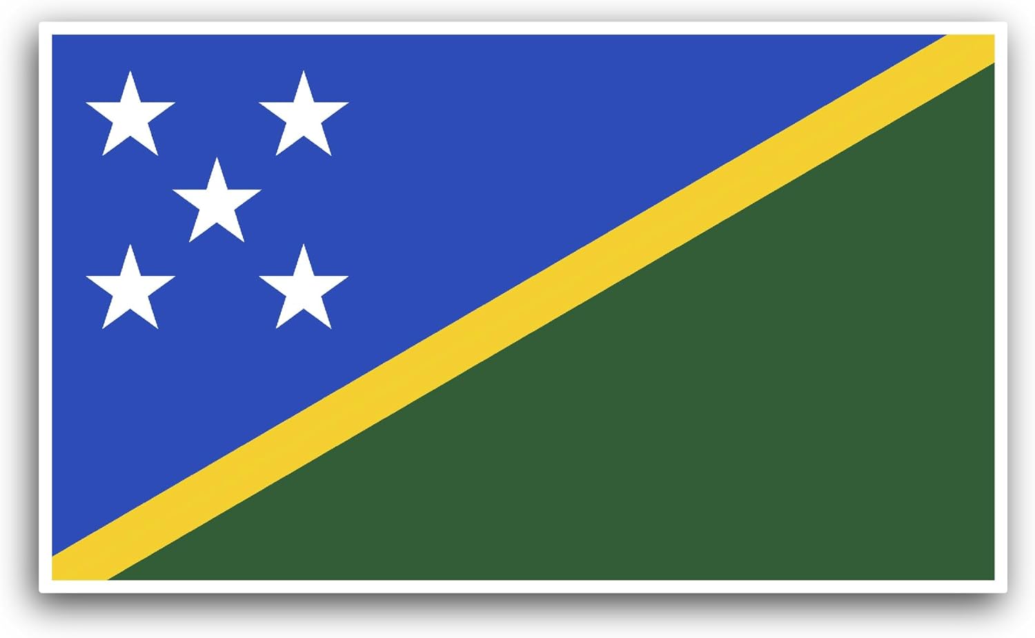 2 (Pieces) 3" and 5" Soloman Islands Flag Sticker, Waterproof Vinyl Decals for Many Purpose Like Cars, Trucks, Laptops, Phones, Windows and More