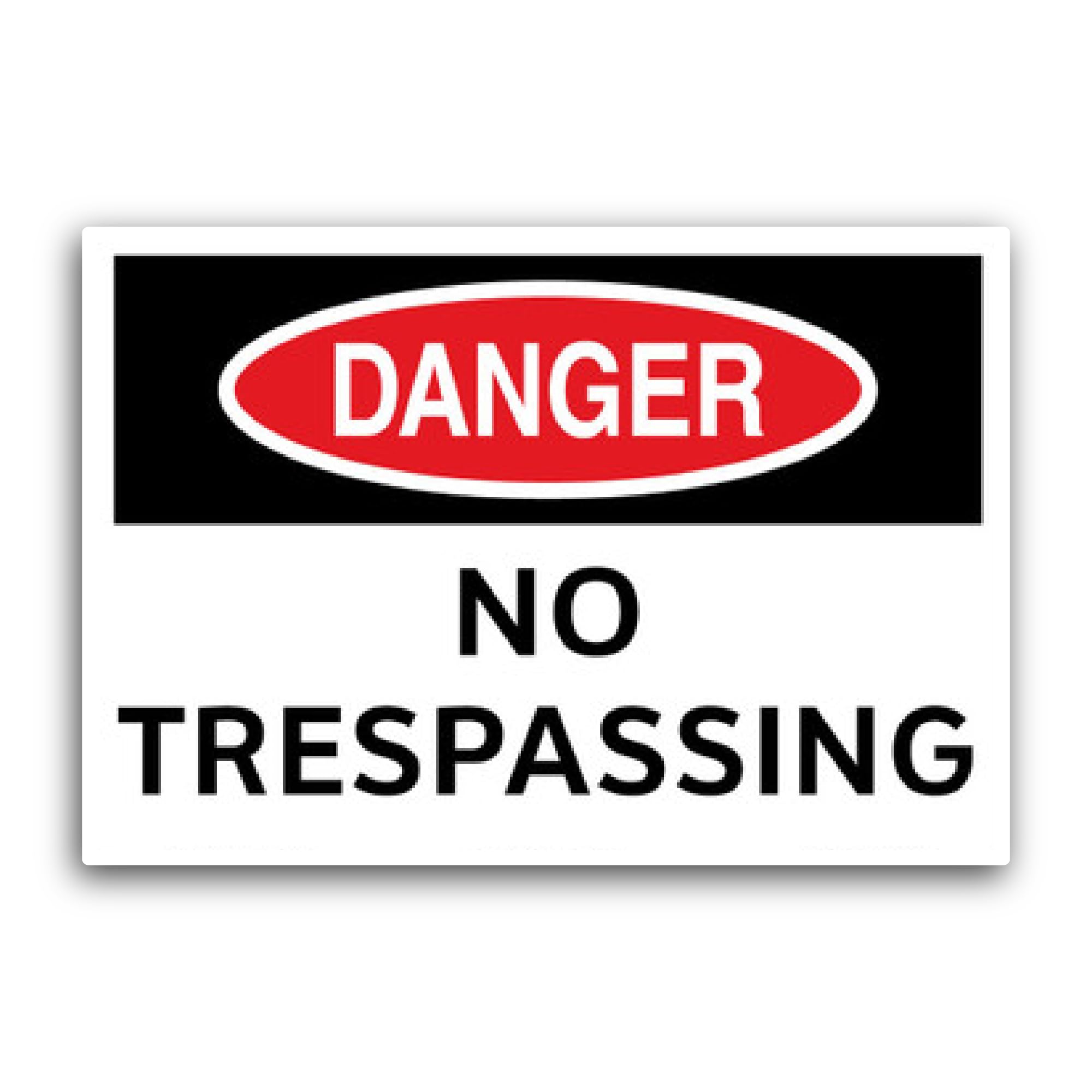 2 (Pieces) 3" and 5" Danger N0 Trespassing Sticker, Waterproof Vinyl Decals for Many Purpose Like Ca