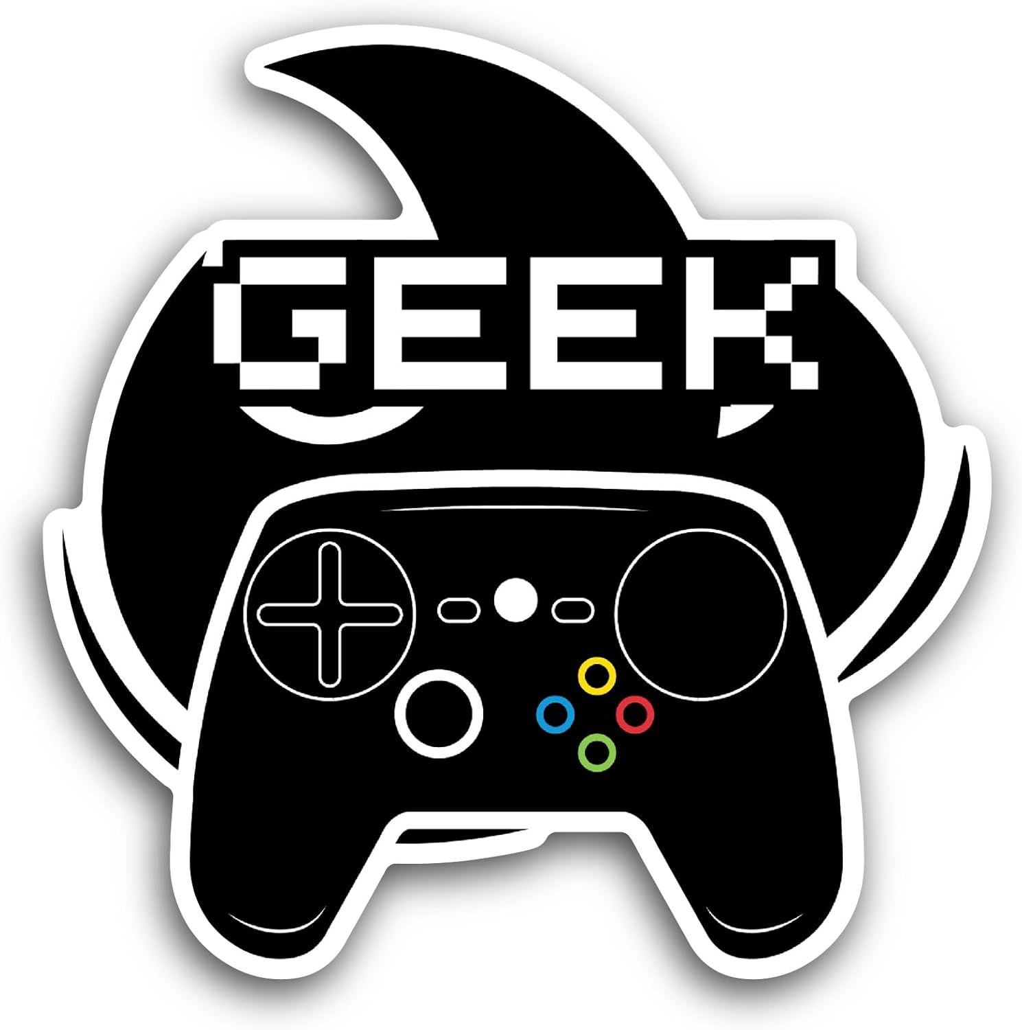 2 (Pieces) 3" and 5" Geek Gamer Vinyl Decals Sticker, Waterproof Vinyl Decals for Many Purpose Like Cars, Trucks, Laptops, Phones, Windows and More