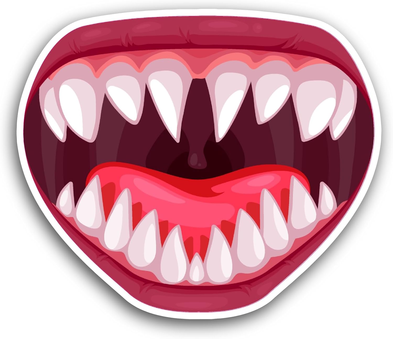 2 (Pieces) 3" and 5" Vampire Open Mouth Sticker, Waterproof Vinyl Decals for Many Purpose Like Cars, Trucks, Laptops, Phones, Windows and More
