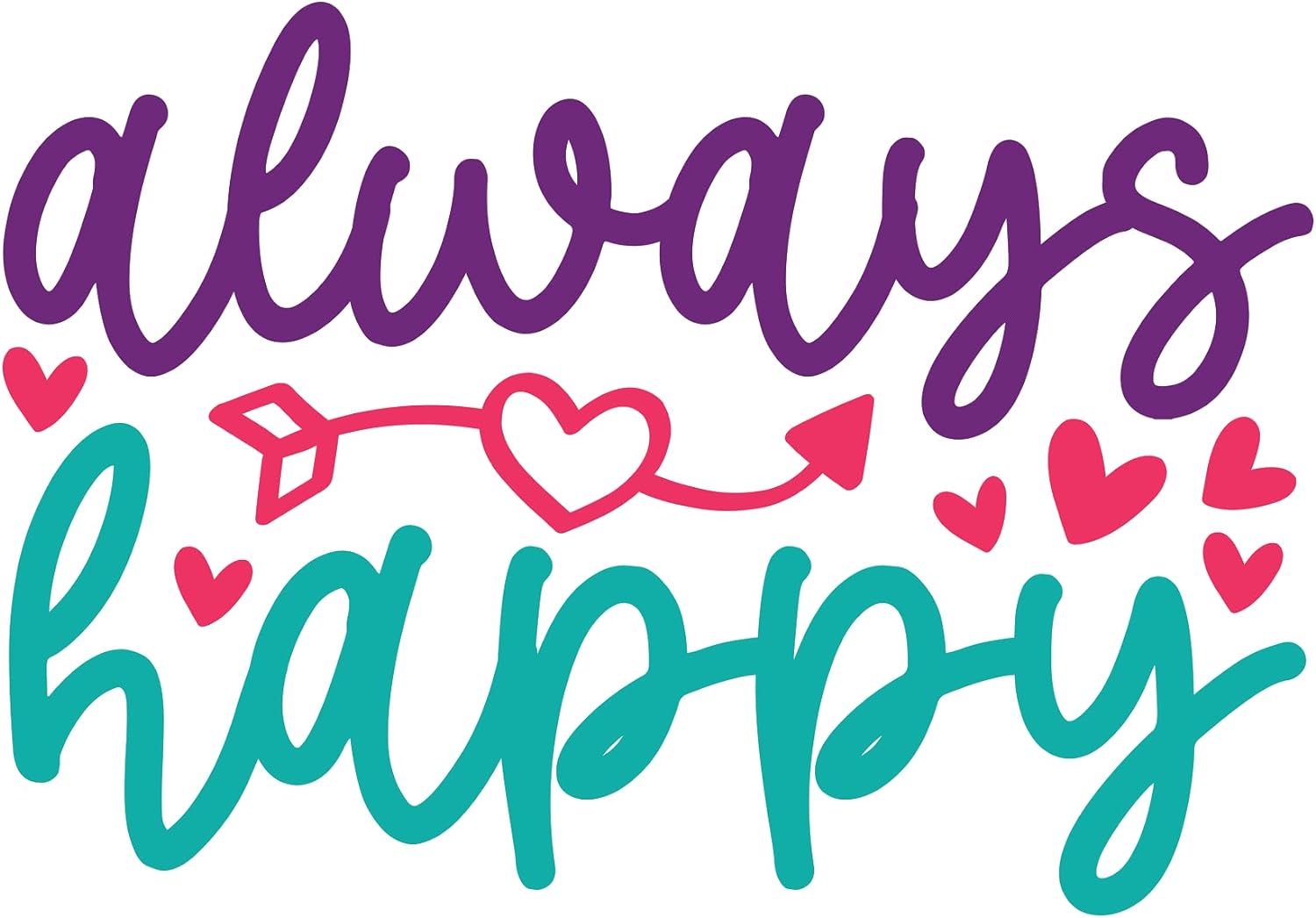 Inspirational Quote Always Happy Motivational Sticker Vinyl Decal Motivation Stickers- 5" Vinyl Sticker Waterproof