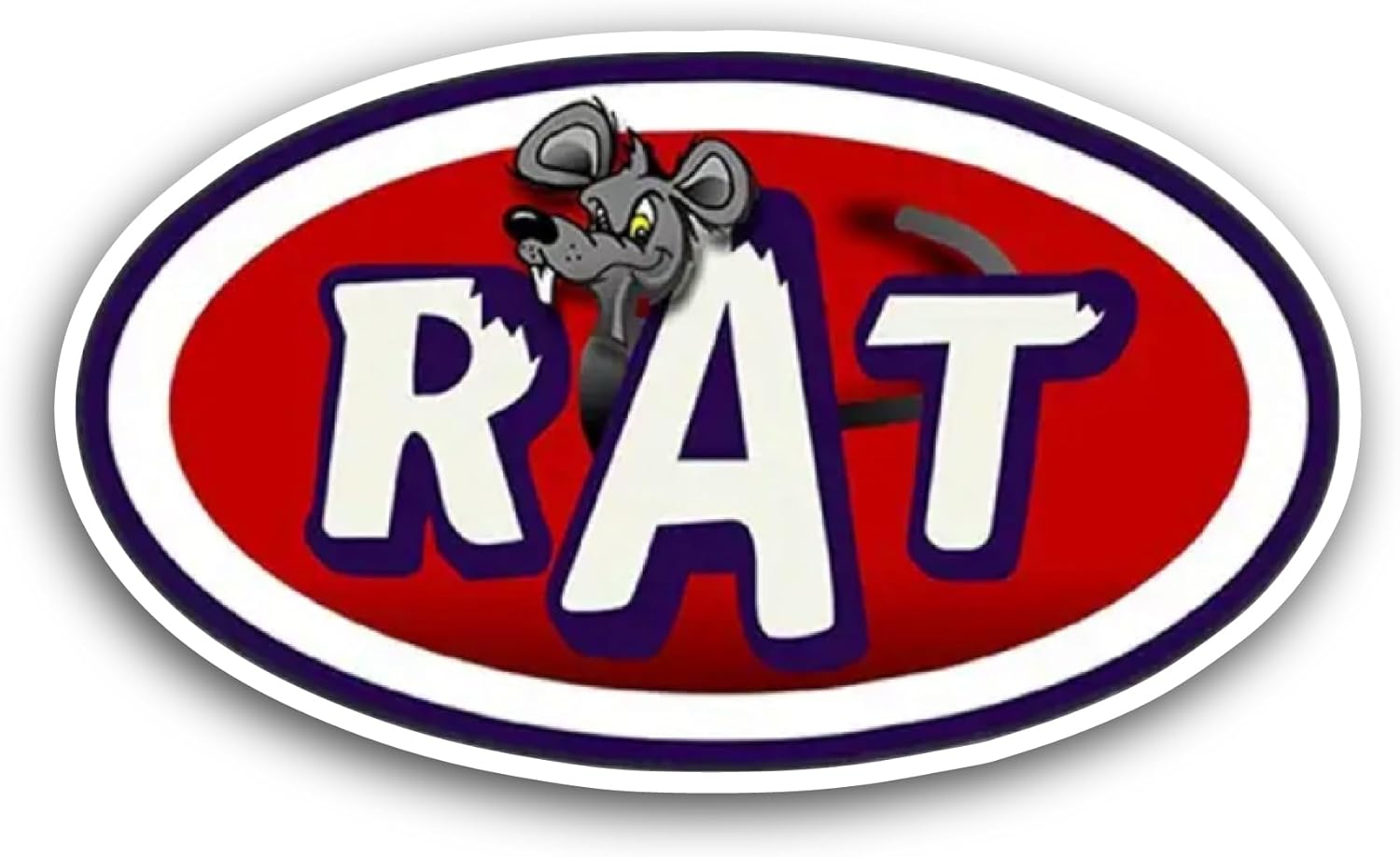 2 (Pieces) 3" and 5" Rat Text Sticker, Waterproof Vinyl Decals for Many Purpose Like Cars, Trucks, Laptops, Phones, Windows and More