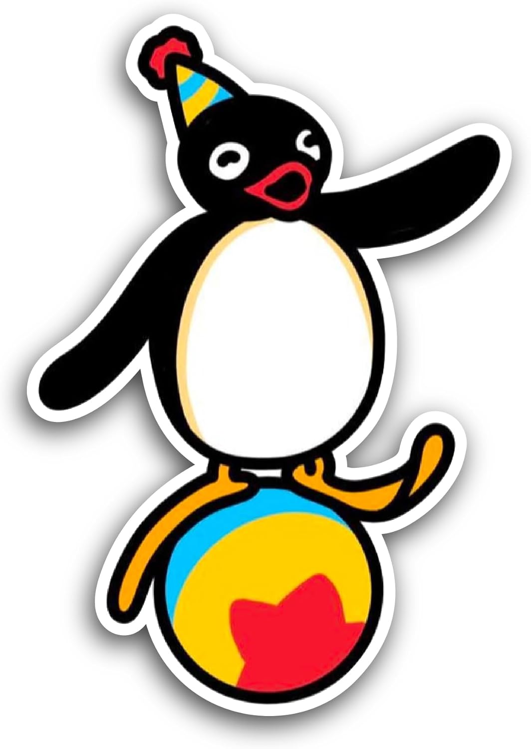 2 (Pieces) 3" and 5" Penguin Playing Sticker, Waterproof Vinyl Decals for Many Purpose Like Cars, Trucks, Laptops, Phones, Windows and More