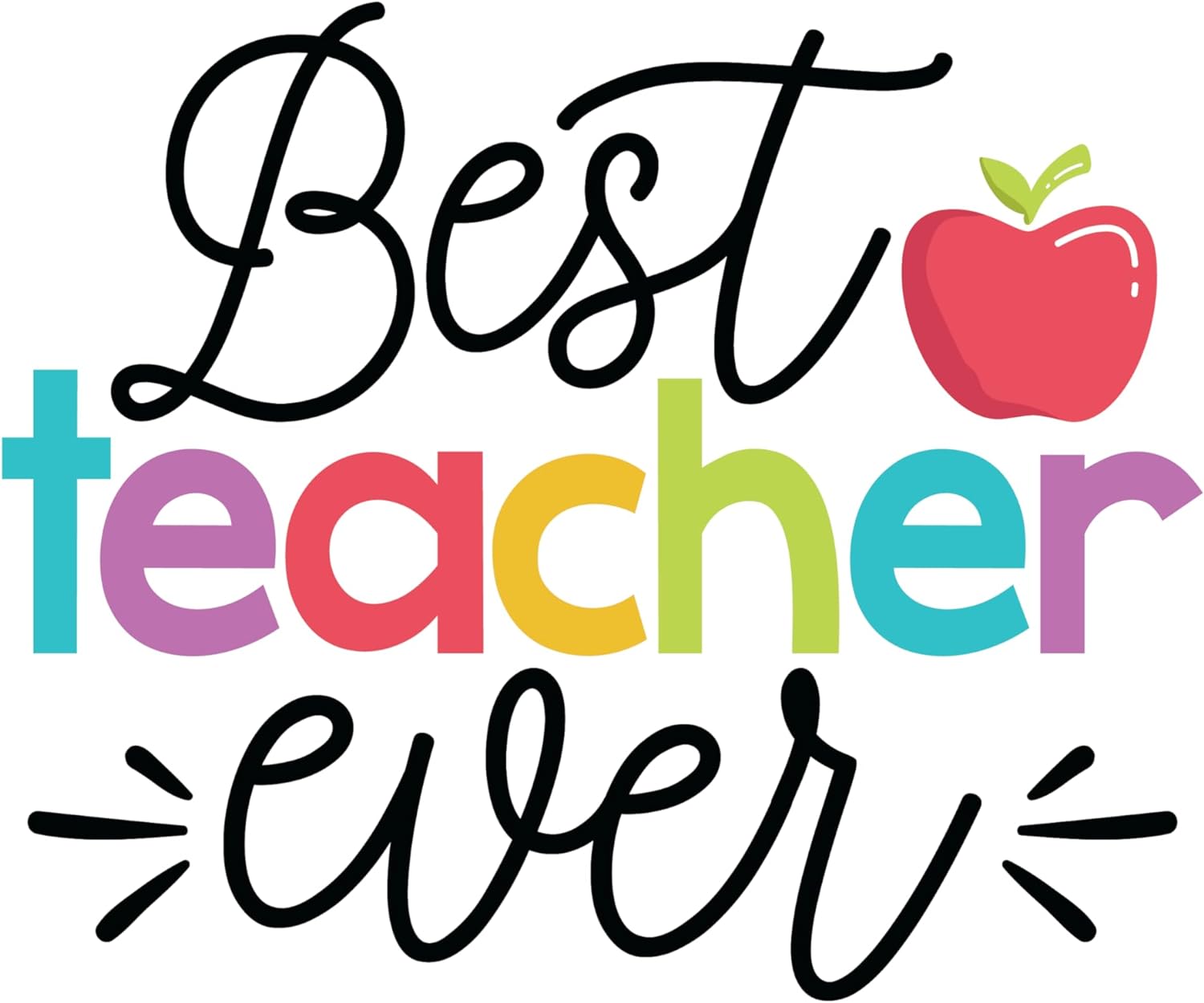 Inspirational Quote "Best Teacher Ever, Unique Sticker" Motivational Sticker Vinyl Decal Motivation Stickers- 5" Vinyl Sticker Waterproof