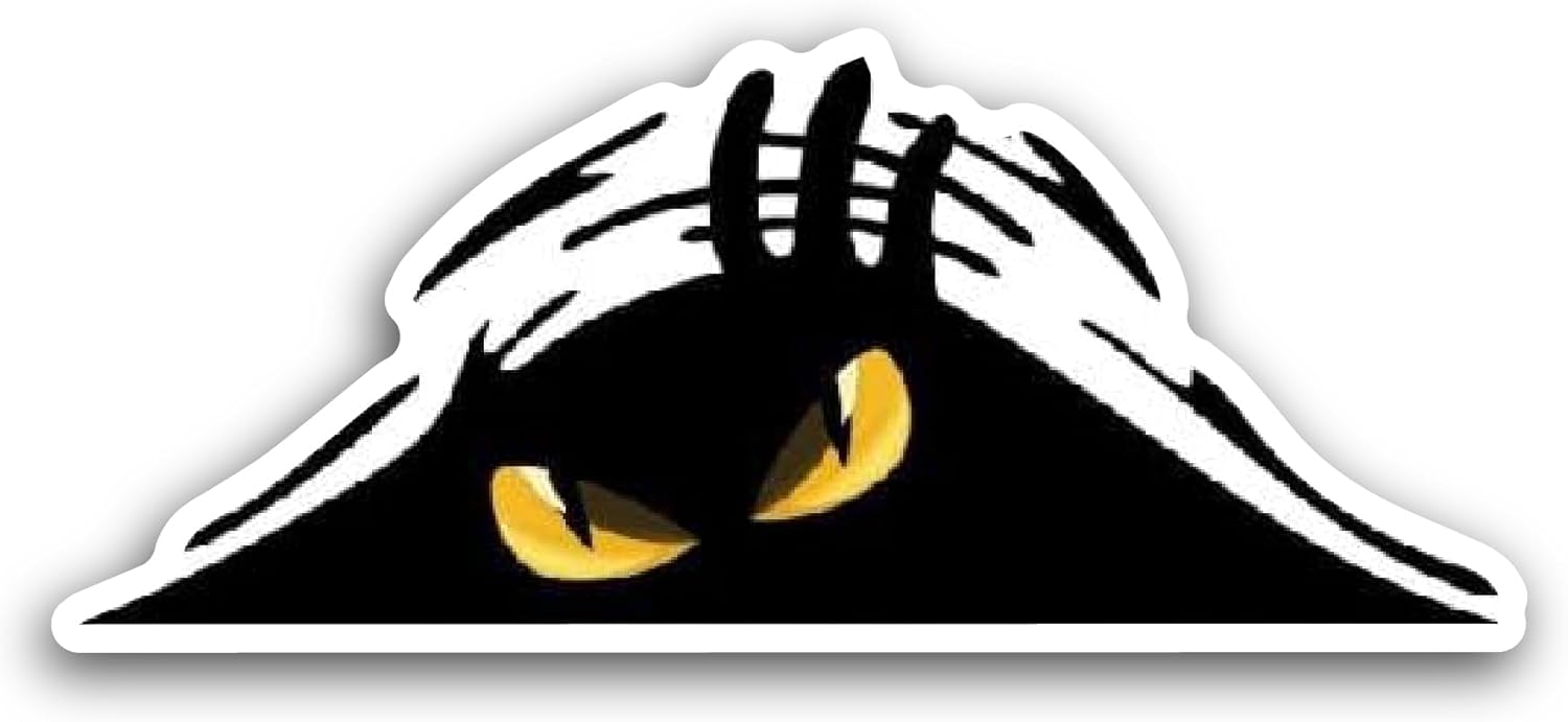 2 (Pieces) 3" and 5" Peeking Monster Sticker, Waterproof Vinyl Decals for Many Purpose Like Cars, Trucks, Laptops, Phones, Windows and More