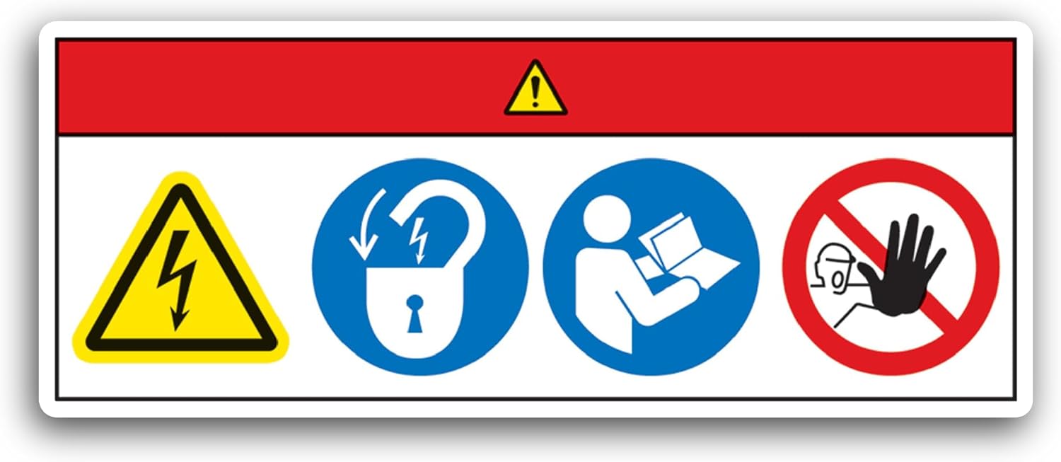 2 (Pieces) 3" and 5" Safety Signs Sticker, Waterproof Vinyl Decals for Many Purpose Like Cars, Trucks, Laptops, Phones, Windows and More