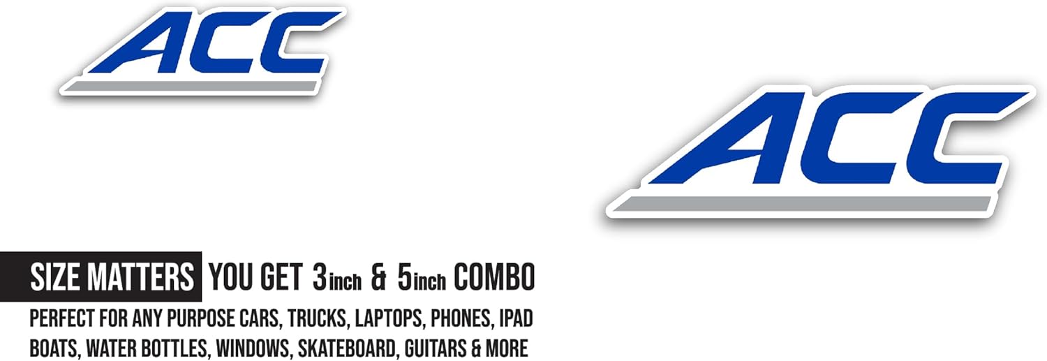 2 (Pieces) 3" and 5" Atlantic C0ast Conference Sticker, Waterproof Vinyl Decals for Many Purpose Like Cars, Trucks, Laptops, Phones, Windows and More