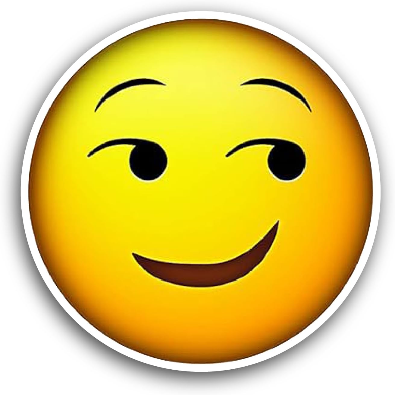 2 (Pieces) 3" and 5" Happy Smiley Face Sticker, Waterproof Vinyl Decals for Many Purpose Like Cars, Trucks, Laptops, Phones, Windows and More
