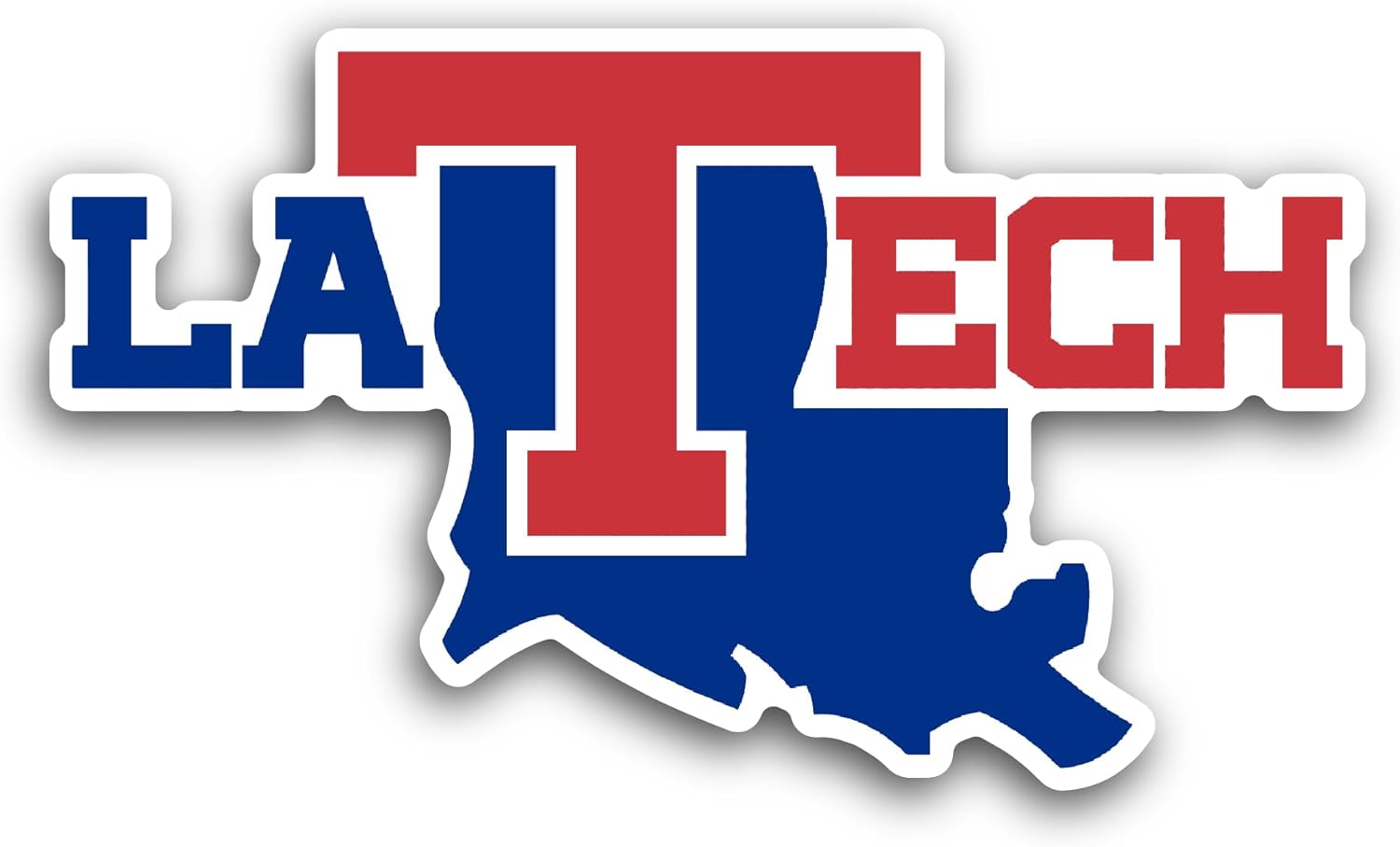 2 (Pieces) 3" and 5" La Tech Sticker, Waterproof Vinyl Decals for Many Purpose Like Cars, Trucks, Laptops, Phones, Windows and More